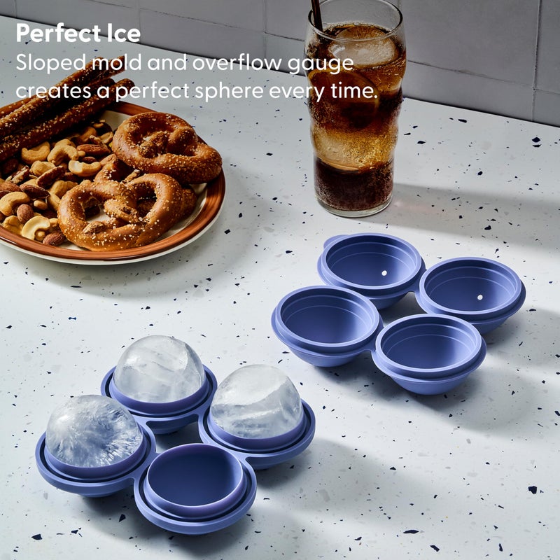 WP W&P Peak Silicone Sphere Ice Mold w/ Cover | Charcoal | Easy to Remove | Round Cocktail Whiskey Drink Ice Maker | Food Grade Premium Silicone | Dishwasher Safe, BPA Free - Image 5